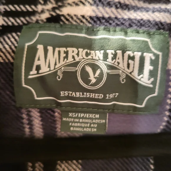 American Eagle Plaid Flannel Shirt - Picture 3 of 13